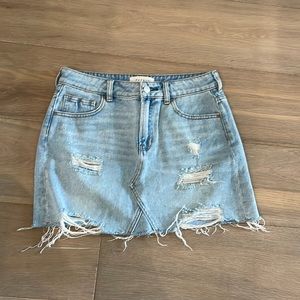 PacSun denim miniskirt with small distressed accents